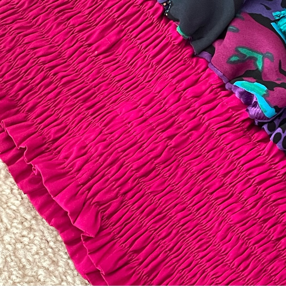 Vintage Shepherds Colorful Patchwork silk blend 70s 80s Made in Australia silky - Picture 6 of 14